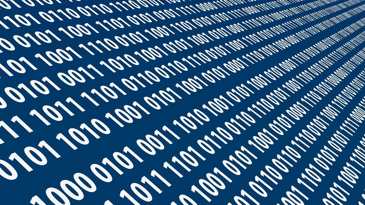 Graphic showing binary digits of 1s and 0s