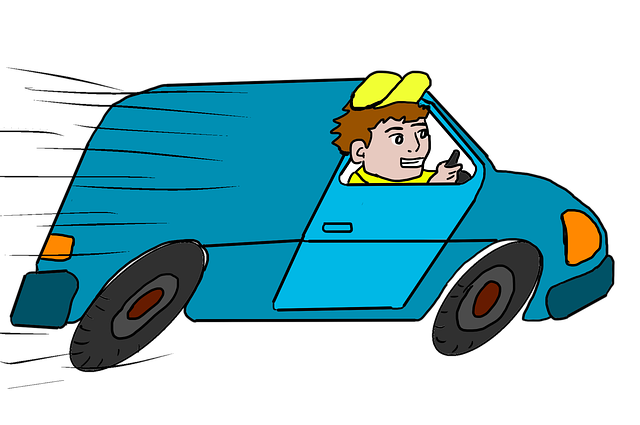 cartoon of a delivery truck